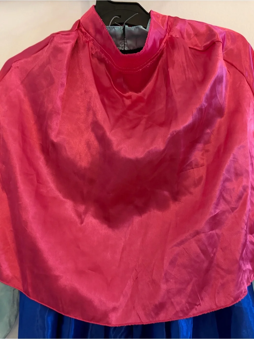 Frozen Anna Girls Blue Dress with Pink Removable Cape Kids Costume sz 150
